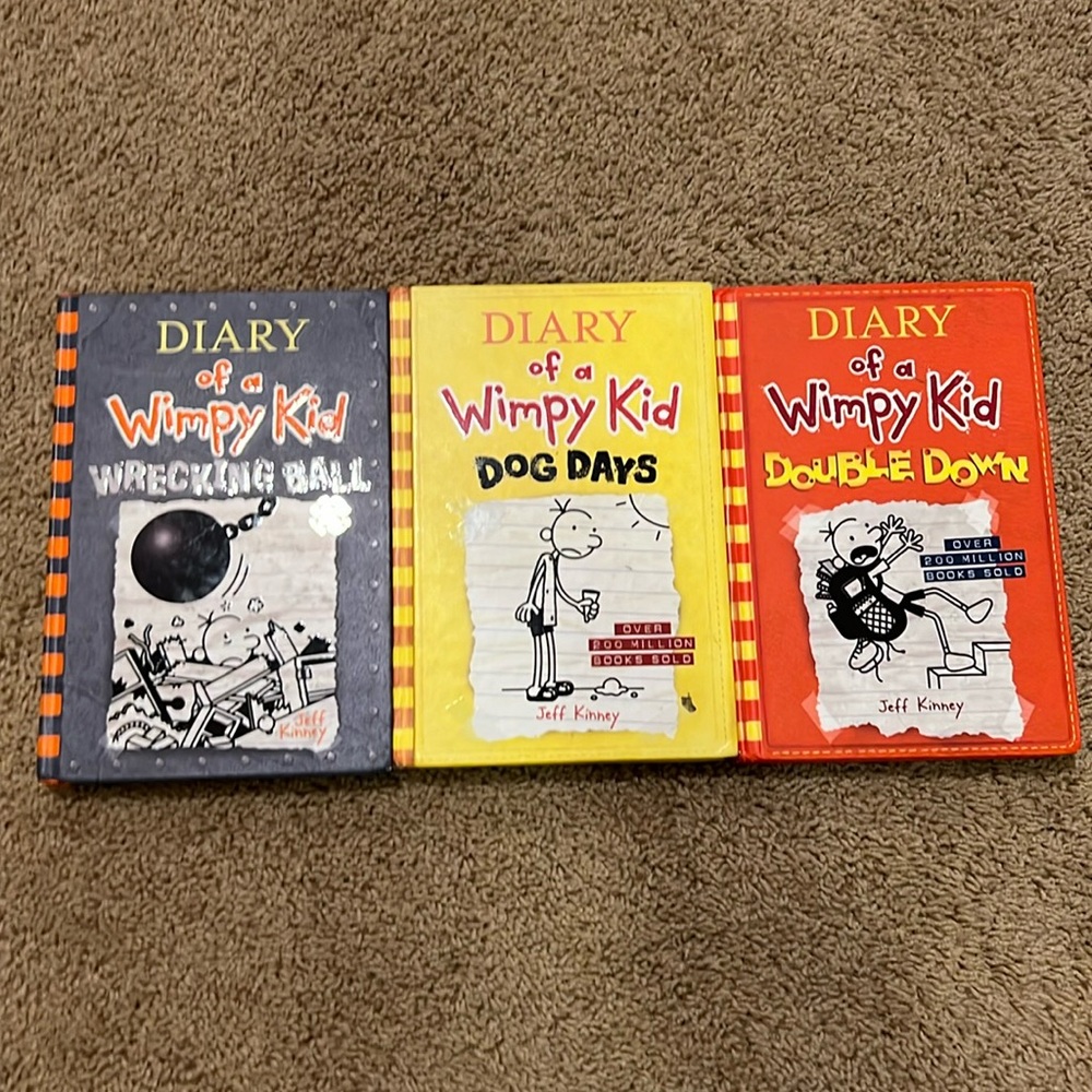 Diary of a Wimpy Kid Wrecking Ball, Double Down, Dog Days (3 Books)